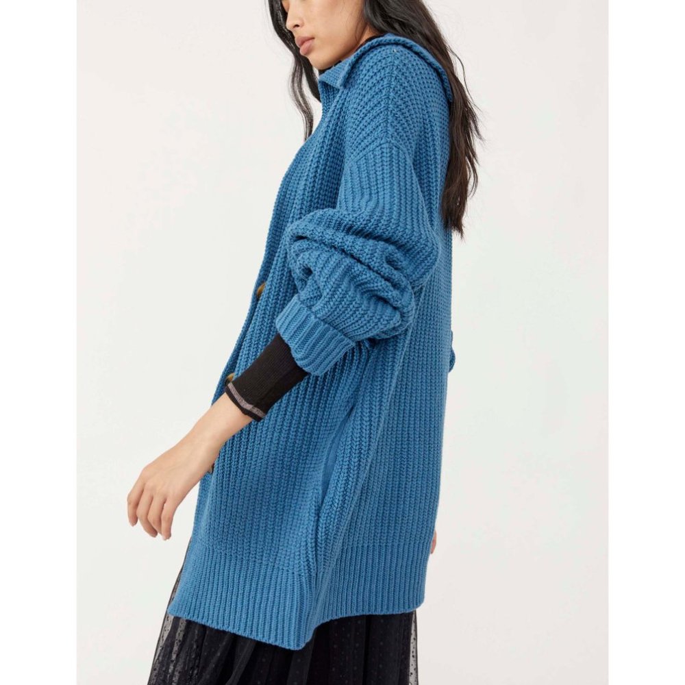 🎉LAST CHANCE🎉 NWT Free People Swim Too Deep Cardi / Peacock Plume - Picture 2 of 6